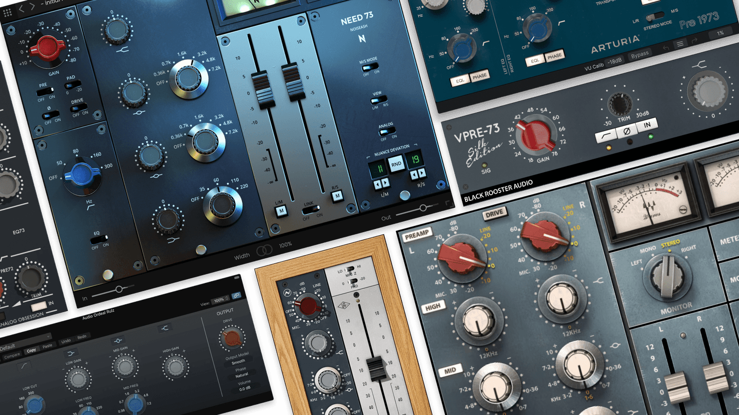 multiple interface with knobs, sliders and gages